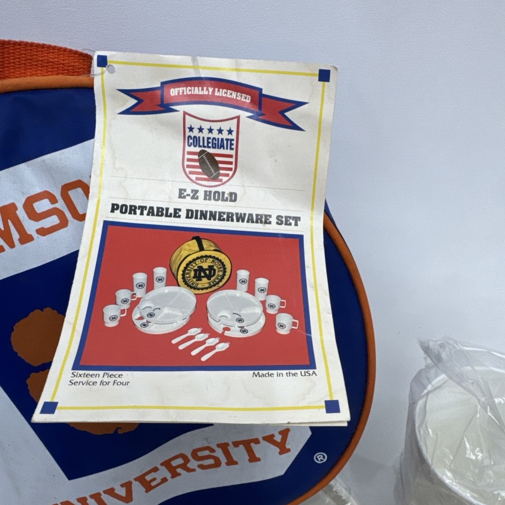 Clemson University E-Z Hold Portable Dinnerware Set - Picture 2 of 11